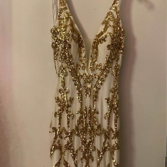 Two prom dresses never worn. Blue is size 4, gold is size 0. Still in bags - Picture 7 of 9